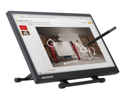 QOMO PresenStation 800F1 24" 4K Interactive Podium Monitor 10-Point Touch, EM Pen, HDMI In/Out & USB-C QIT800 F1