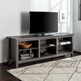 Modern Transitional 3-Shelf Open Storage TV Stand For TVs - Charcoal