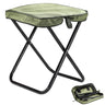 Spisces Camping Stool 16" Foldable Stool Lightweight Aluminum Alloy Frame with Thicked Cushion- Integrated Storage Bag in Stool Top for Ultimate Convenience
