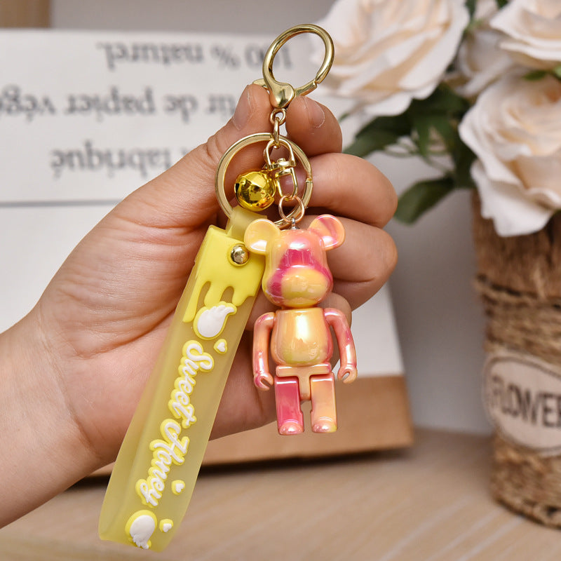 Colorful Bear Keychain for Couples and Car Accessories