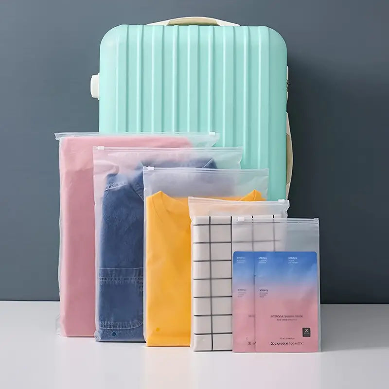 10-Piece Transparent Zip Lock Travel Storage Bags