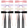 Chanaco Hair Bows for Women (3 Count) - Black White Pink Purple - Silky Satin Hair Ribbon - Cute Oversized Long Tail Hair Bows for Girls - Coquette Bows Hair Accessories for Women