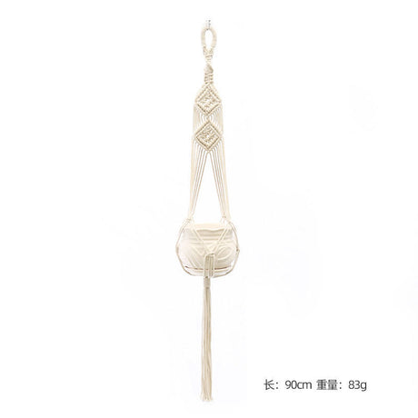 Handwoven Cotton Rope Hanging Planter Basket