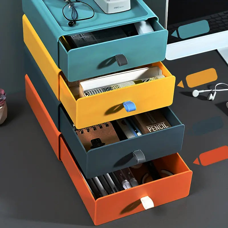 Stackable Plastic Desktop Storage Box for Home Office