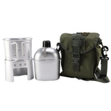 Military Canteen with Cup Stove and Molle Pouch with Strap Water Canteen Military Surplus Army Canteen for Outdoor Camping Hiking Surviving Backpacking
