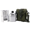 Military Canteen with Cup Stove and Molle Pouch with Strap Water Canteen Military Surplus Army Canteen for Outdoor Camping Hiking Surviving Backpacking