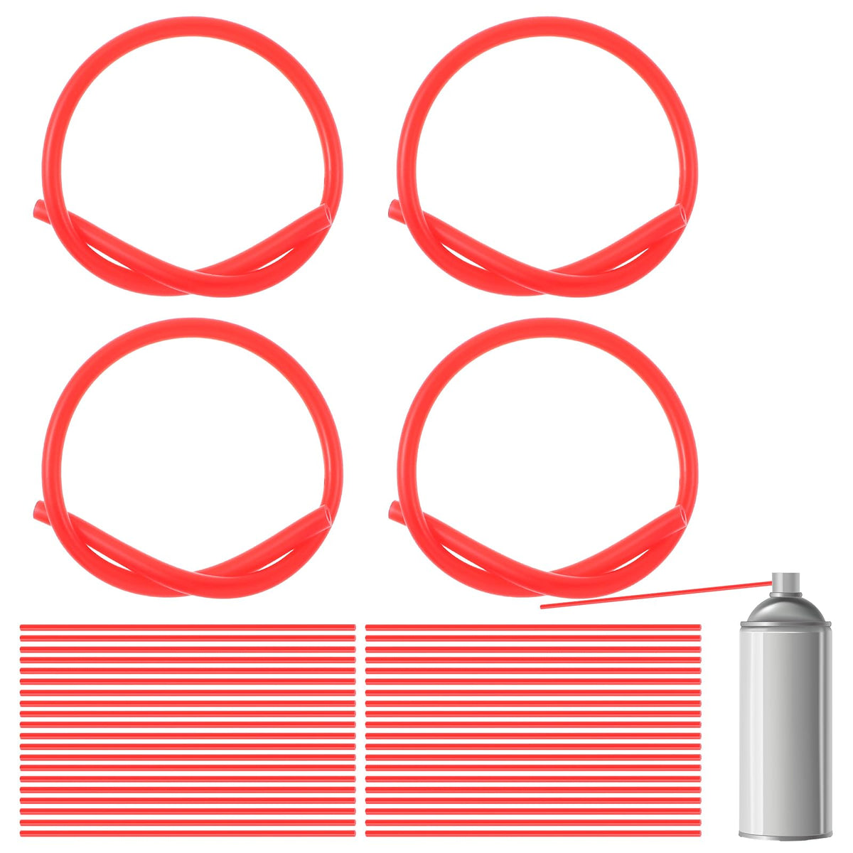 YUXIANLB 50Pcs Spray Can Straws Red Plastic Extension Straws for Cans Replacement Spray Can Extension Straw for Automotive Lubricant