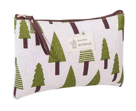 Portable Canvas Cosmetic Bag for Women - Makeup & Toiletries