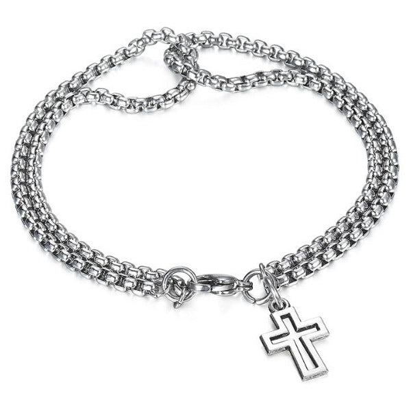 Stainless Steel Cross Bracelet - Stylish and Versatile