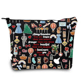 LEVLO Wizard Dorothy Cosmetic Make up Bag You Are Braver Stronger Smarter Than You Think Gift Dorothy Ruby Red Slippers Makeup Zipper Pouch Bag For Women Girls (Always Dorothy Black)