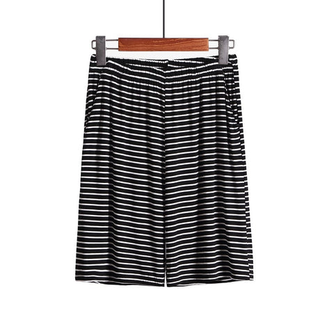 Plus Size Striped Loose Fitting Loungewear Shorts