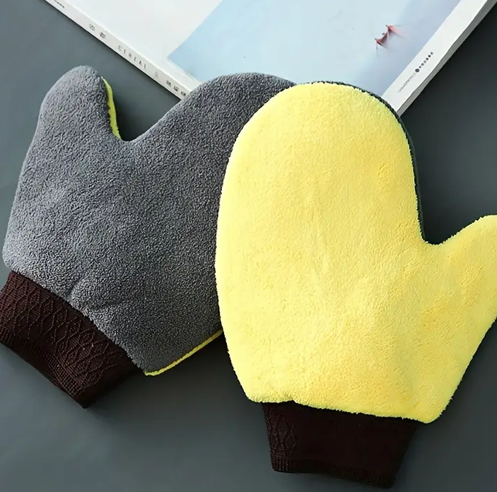 Soft Coral Fleece Car Washing Gloves for Cleaning