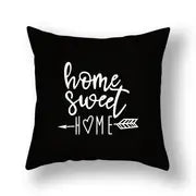 Black Geometric Line Pillowcase for Home Office 18x18"