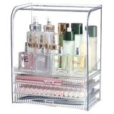 Clear Acrylic Makeup Organizer for Vanity With LidLarge Capacity Bathroom Countertop Organizer and Storage With 3 DrawersDustproof Cosmetics Organizer for Cologne PerfumeBeautySkincare Container
