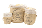 Potato Storage Bag | Natural Jute Potato Onion Garlic Storage Set for Pantry | Breathable & Fresh Onion Potato Storage | Easy to Clean Potato and Onion Storage Bag | Air Flow Light Blocking