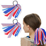 Patriotic Hair Scrunchies for Hair - 2Pcs American Flags Hair Ties Red White and Blue Hair Ribbon Hair Elastics Bands Ponytail Holders 4th of July Hair Accessories for Women Girls Independence Day