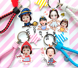 Custom Creative Car Keychain with Cute Cartoon Design