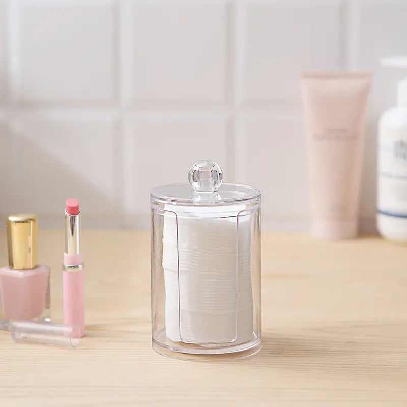 Acrylic Cotton Pad Storage Shelf with Lid Organizer
