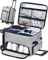 CAB55 Golf Trunk Organizer with 4 Wheels 2 Layer Waterproof Car Golf Organizer with Separate Ventilated Compartment for 2 Pair Shoes Golf Trunk Storage for Clothes Accessories Golf Gifts (Gray)