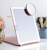 Large Lighted Portable Folding Makeup Mirror – Rechargeable, Magnifying, Travel-Friendly