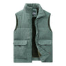 Men's Corduroy Vest with Pockets and Thick Lining