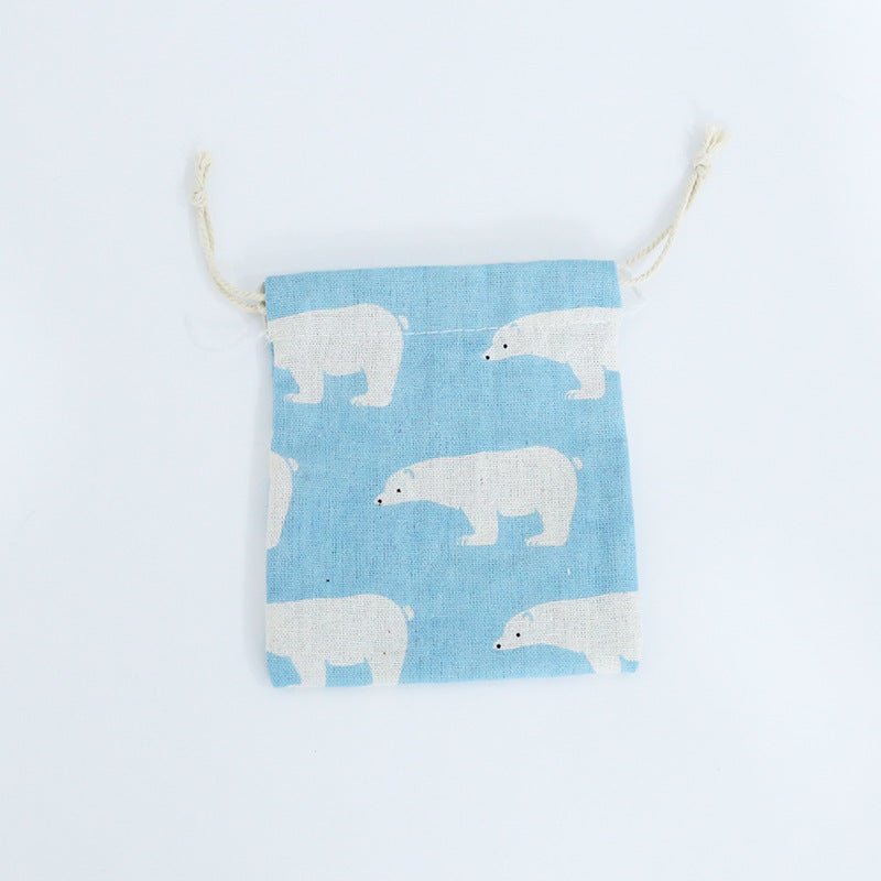 Cotton Linen Drawstring Storage Bag for Students