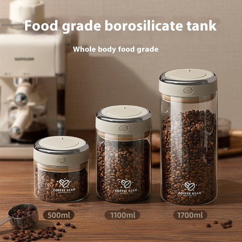 Vacuum-Sealed Coffee Bean Storage Canister – Airtight Freshness Keeper