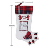 Dog Paw Christmas Stocking Gift Bag Decor