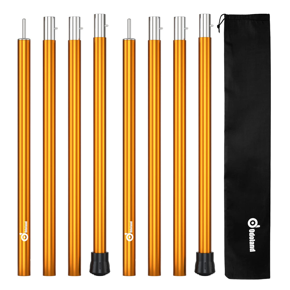 Odoland Adjustable Tarp Poles Telescoping Aluminum Tent Poles Set of 2 Collapsible Lightweight Poles for Camping Backpacking and Awnings