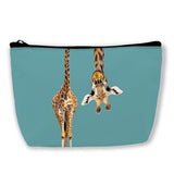 BUYIDUI Funny Giraffe Makeup Bag Cosmetic Bag for Women GirlsPortable Makeup Bags Travel Toiletry Bag Organizer