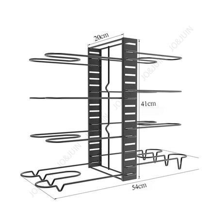 Adjustable Double-Sided Iron Pot Rack for Kitchen Storage