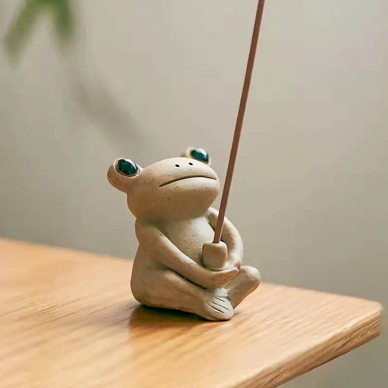 Cute Frog Incense Holder for Home Aromatherapy Decor