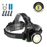 Vaasee Hard Hat Light 2 in 1 T6 Spot Zoomable+COB Board Flood Headlamp 1000 Lumen Waterproof USB Rechargeable Hard Hat Head Lamp Work Headlight with 4 Clips for Outdoor Camping Hunting
