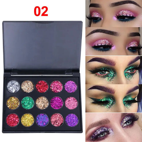 15 Colors Shimmer Glitter Eyeshadow Makeup Palette