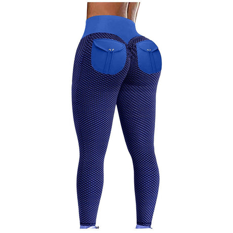 Honeycomb Yoga Pants with Butt Pocket and High Waist