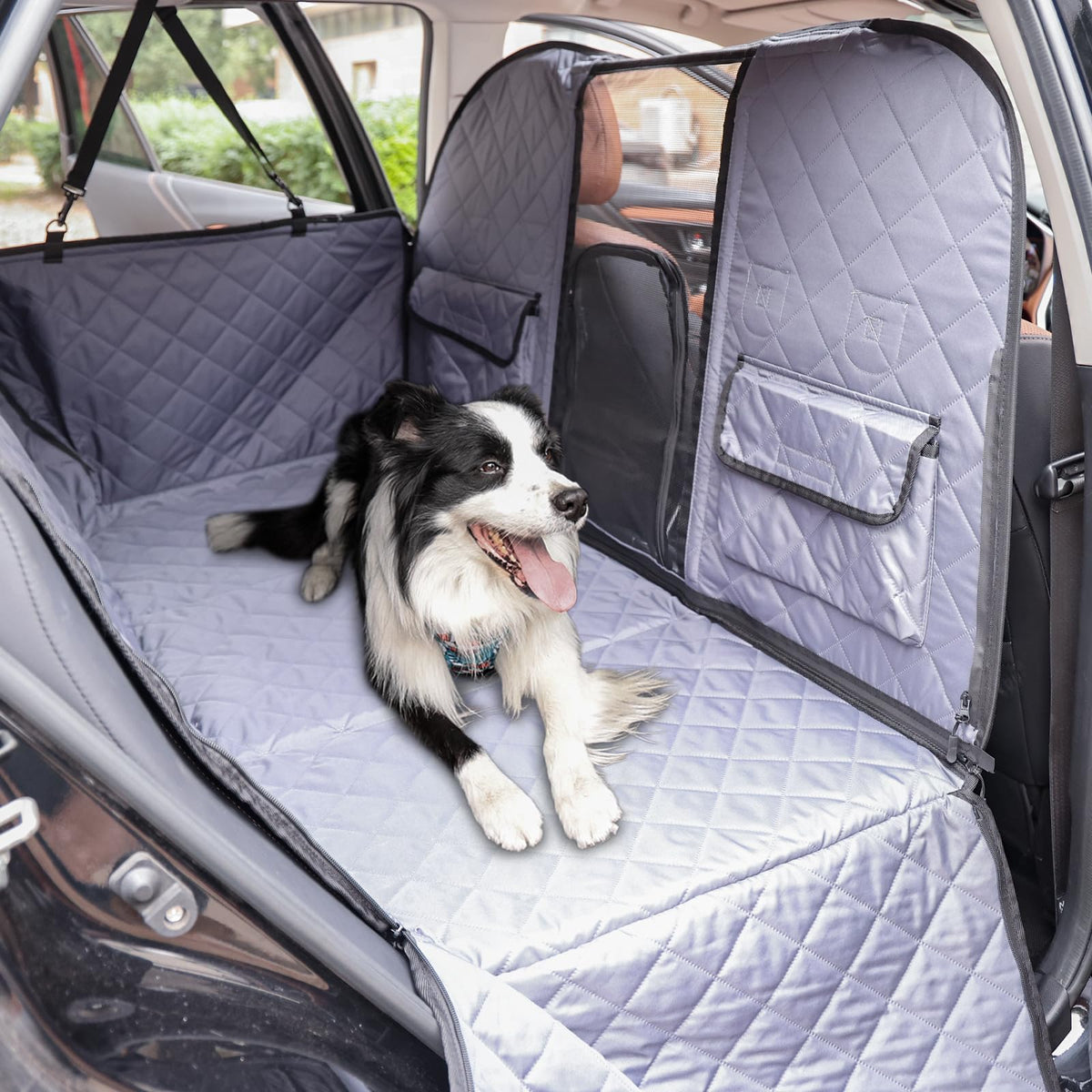 Rincus Back Seat Extender for Dogs Hard Bottom Hold 400lbs 4 in1 Dog Car Seat Cover for Back Seat Dog Car Hammock Waterproof Backseat Car Bed Anti Dirt & Hair Pets for Car SUV Truck