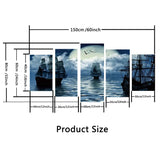 5pcs Sea Sailboat Canvas Art Set for Home Decor