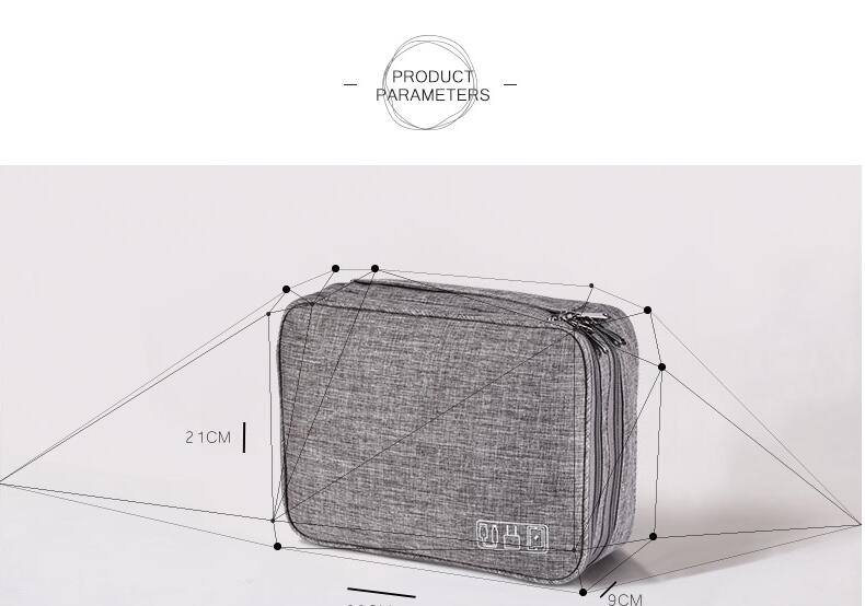 Two Layer Waterproof Multifunctional Data Cable Storage Bag