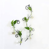 Iron Art Wall Planter with Transparent Glass Vase