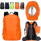 LingTu 20-80L Waterproof Backpack Rain Cover with Storage Pouch and Adjustable Buckle Strap for Traveling Outdoor Hiking Camping (Orange 50-65L Backpack Cover)