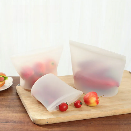Silicone Food Storage Envelope Bag - Reusable, Food Grade Silicone, Freshness Protection (Multiple Sizes & Colors)