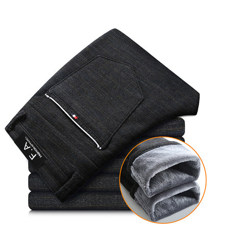 Thickened Fleece Men's Warm Casual Long Pants