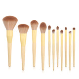 11-Piece Yellow Makeup Brush Set and Beauty Tools
