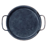 Distressed Round Iron Storage Tray with Handle