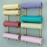 amhricho Yoga Mat Storage Rack Wall Mounted Yoga Mat Holder Large Capacity Storage Shelf Multi-layer Storage Home Hanging Storage Racks Suitable for Home Yoga Studio Gym School(Gold5-Tier)