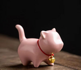 Cute Cat Ceramic Figurine for Mini Tea Garden Decor