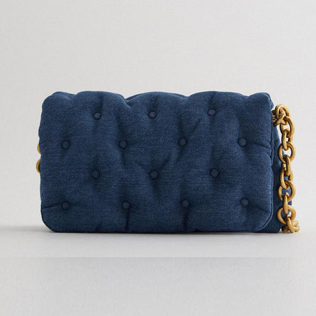Fashionable Blue Quilted Denim Shoulder Bag (2020)