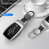 Men's Genuine Leather Car Keychain with Metal Clip
