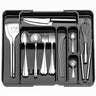 VITABONA Silverware Drawer Organizer Expandable Utensil Cutlery Flatware Drawer Organizer Spoon And Fork Organizer Large Silverware Utensil Cutlery Flatware Tray For Kitchen Drawers Black