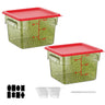 12 Quarts Sous Vide Container: 2 PCS Commercial Food Storage Containers with Lids - Clear Food Container with Scales Handles for Home Restaurant Kitchen Storage Pizza Bread
